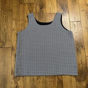 Vintage Worthington Reversible Tank Top Women XL Black White Office Base Layer